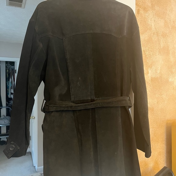 Women’s Black Double-Breasted Suede Leather Jacket - Picture 2 of 4